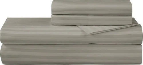 Vista 18 de ROYALE LINENS Juego de sábanas de 300 hilos 100% algodón peinado de fibras largas, 4 piezas, 1 sábana bajera, 1 encimera y 2 fundas de almohada
