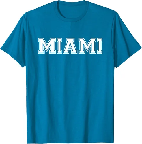 Vista 58 de Camiseta de regalo deportiva estilo universitario Miami Florida, Negro, S