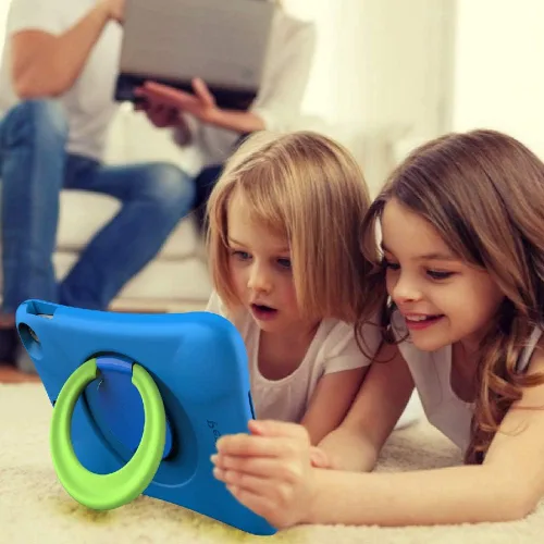 Vista 5 de Pepkoo Funda para niños para iPad, cubierta a prueba de golpes para iPad de 9.7” de 6ª/5ª generación (2018/2017) / iPad Air 2 / iPad Air, protectora