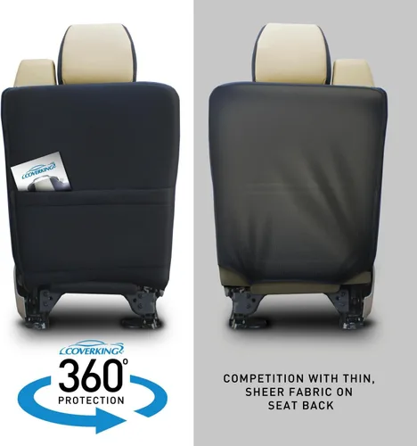 Vista 7 de Coverking Custom Fit Funda para asiento Select Chrysler 200 modelos – spacermesh, Negro/Gris Topo (Black/Taupe Insert)