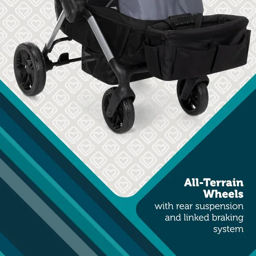Vista 3 de Safety 1st Summit Wagon - Cochecito para 2 niños con bandeja extraíble en la calle alta