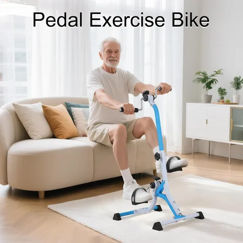Vista 2 de Bicicleta estática de pedal para personas mayores, bicicleta de brazo de resistencia ajustable, equipo de ejercicio ligero para manos, brazos