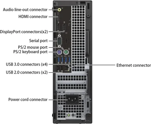 Vista 4 de Computadora de escritorio Dell OptiPlex 7050 SFF, Intel Core i5-6500, 8 GB DDR4 RAM, 256 GB SSD, teclado y ratón, Windows 11 Pro (renovado)