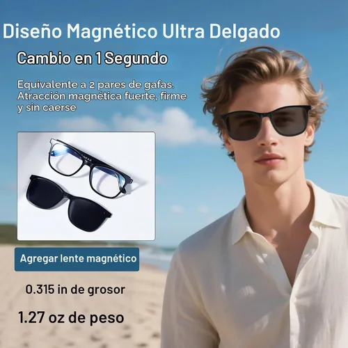 Vista 4 de Quaoar Lentes de audio Bluetooth inteligentes con doble altavoz, micrófono de oído abierto, disparo remoto, asistente de voz para mujeres/hombres