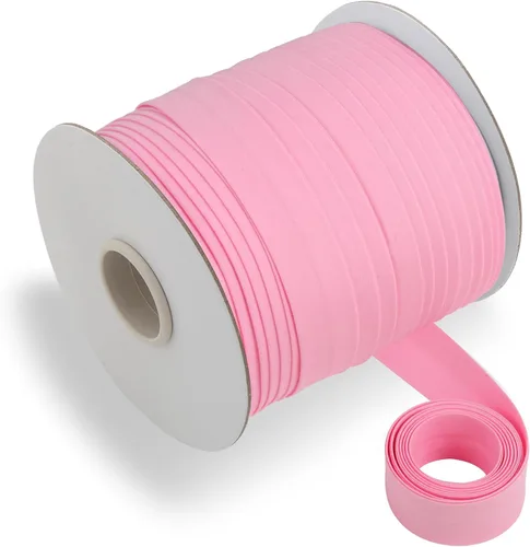 Vista 7 de Cinta al bies de doble pliegue de 1/2 pulgada, cinta al bies de doble pliegue de 55 yardas, carrete continuo a granel para coser ropa, acolchado