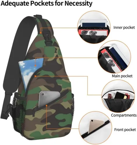 Vista 3 de SURERUIM Mochila ligera para el pecho, mochila cruzada para hombres y mujeres, linda mochila para gimnasio, deportes, viajes, senderismo