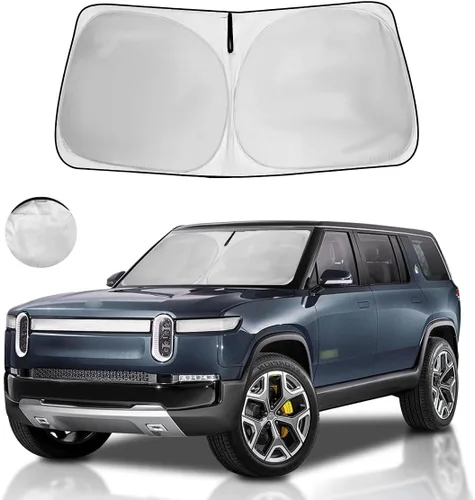 Vista 58 de Parasol para parabrisas, 4 capas, parasol para ventana delantera, bloquea los rayos UV, mantiene el automóvil más fresco