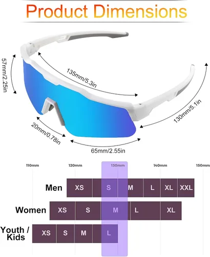 Vista 7 de FEISEDY Gafas de sol deportivas polarizadas para jóvenes, gafas de sol de ciclismo para niños, gafas de béisbol deportivas para niños y niñas de 8 a