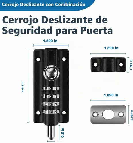 Vista 4 de Cerradura de seguridad de combinación para puerta, V·RESOURCING Cerradura de puerta de alta seguridad con esfera de 4 dígitos para cobertizos 1