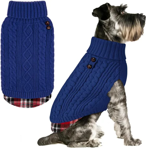 Vista 41 de KYEESE Suéter suave para perros pequeños, machos, abrigado, de cuello alto, ropa elástica de punto para gatos, abrigo cómodo para cachorros