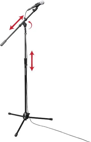 Vista 15 de Gator Frameworks Serie Rok-It Soporte Trípode Telescópico para Micrófono Ajustable con 32" a 62" de Altura y Brazo Extensible, Totalmente Plegable