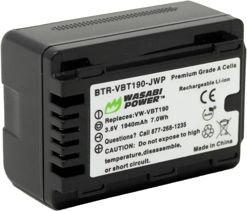 Vista 3 de Wasabi Power Batería (paquete de 2) y cargador para Panasonic VW-VBT190
