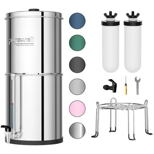 Vista 17 de Purewell Sistema de filtro de agua por gravedad de ultrafiltración de 3 etapas de 0.01 μm, certificación NSF/ANSI 42 y 372, sistema de encimera