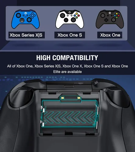 Vista 7 de Estación de carga de control para Xbox One estación de carga para Xbox One Controller paquete de batería de 2 x 1200 baterías recargables