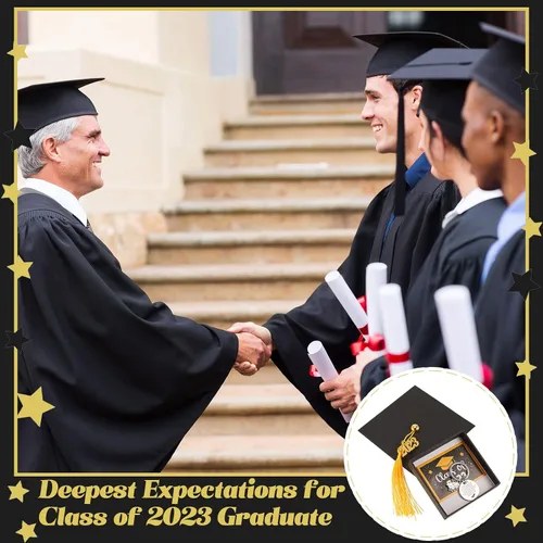 Vista 5 de Juego de 6 llaveros inspiradores de graduación para ella él, llavero de graduación con tarjeta de clase de 2023 para estudiantes de graduación