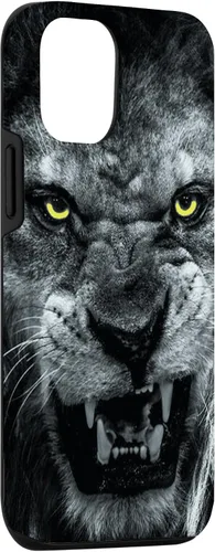 Vista 3 de iPhone 15 Angry Lion Face Graphic With Angry Yellow Eyes Case