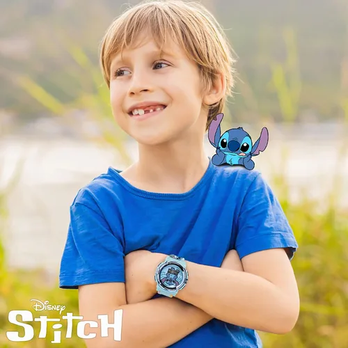 Vista 5 de Disney Stitch - Reloj LCD para niños, esfera iluminada intermitente, pantalla digital de hora, correa ajustable, divertido diseño de personajes