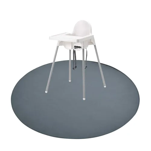 Vista 9 de Tapete de salpicaduras para bebé debajo de la silla alta, tapete de salpicaduras de 51 x 51 pulgadas, tapete impermeable y lavable, protector