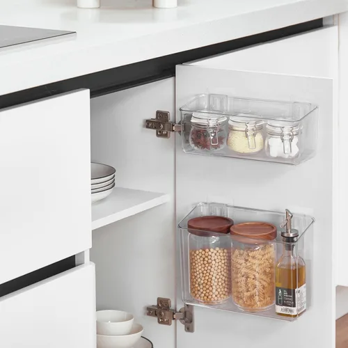 Vista 3 de Organizador de almacenamiento adhesivo para montar en la pared, paquete de 2 unidades para almacenamiento de juguetes de baño, cocina, baño