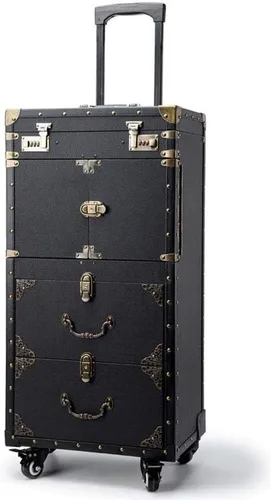 Vista 3 de Carro con ruedas con cerradura para maquillaje, carrito con canastilla para peluquería, organizador de viaje, estuche cosmético para salón