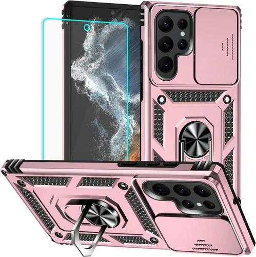 Vista 8 de Funda para Samsung Galaxy S22 Ultra con protector de pantalla: [grado militar de 20 pies a prueba de caídas] anillo a prueba de golpes para Samsung