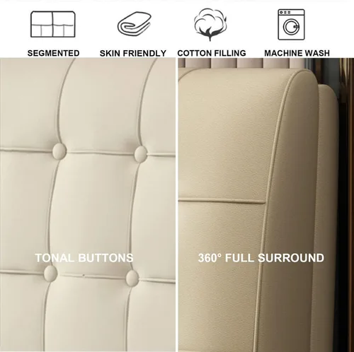 Vista 4 de Almohada de cuña tamaño matrimonial, cojín de cabecero suave, grande, respaldo de cama, almohada de lectura, funda de cabecera extraíble para litera