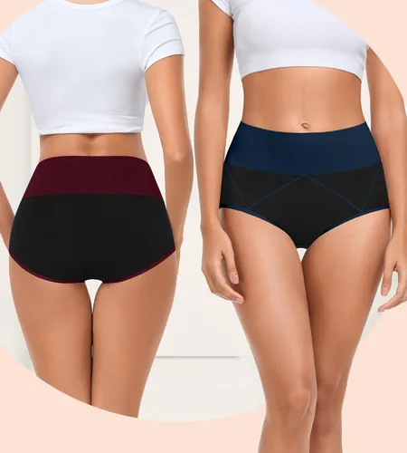 Vista 2 de Ropa interior de cintura alta para mujer, de algodón, suave, transpirable, paquete múltiple (talla regular y grande)