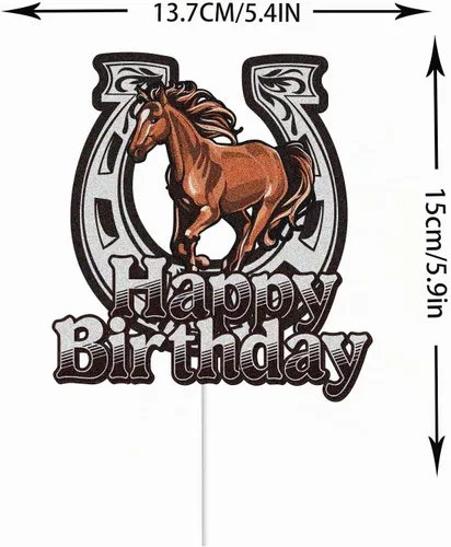 Vista 2 de Decoración para pastel de cumpleaños con temática de caballos de granja de animales, decoración de fiesta de cumpleaños de caballos de carreras