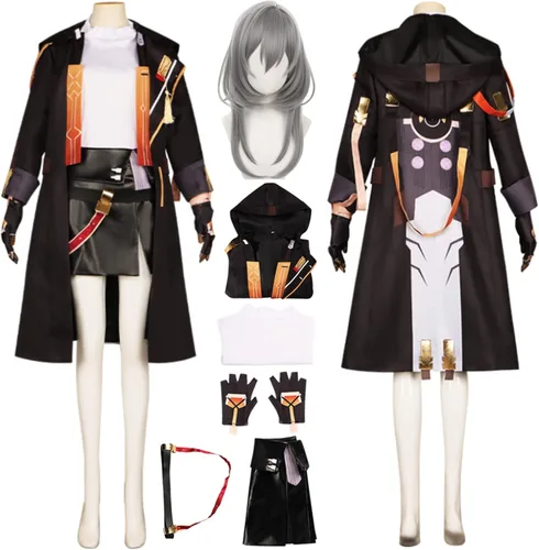 Vista 10 de Moalioi Honkai Star Rail - Disfraz de cosplay de Honkai Trailblazer Caelus, traje de fiesta de Helloween con peluca Estilo de mujer