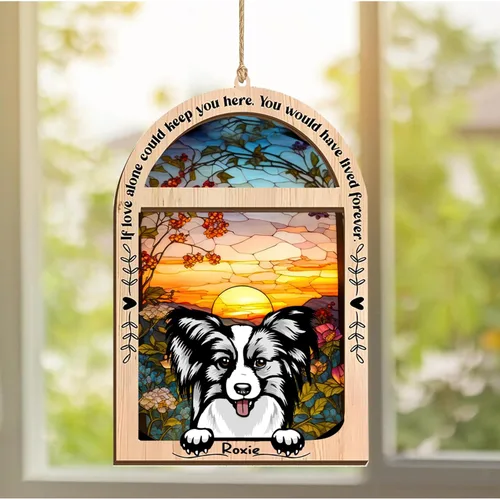 Vista 90 de LOVELYPOD Adorno de Navidad personalizado de sabueso afgano, atrapasoles con nombre, regalos de pérdida de mascotas, regalos para amantes