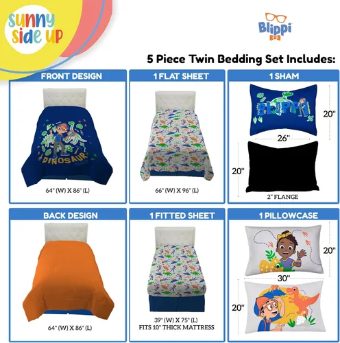 Vista 4 de Juego de edredón para niños Sunny Side Up incluye sábanas y fundas de almohada - Juego de cama suave y acogedor para una decoración elegante