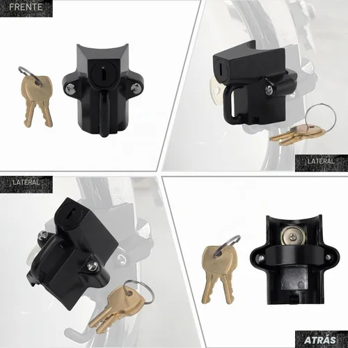Vista 7 de Kit de bloqueo de seguridad para casco de motocicleta para tubos Negro