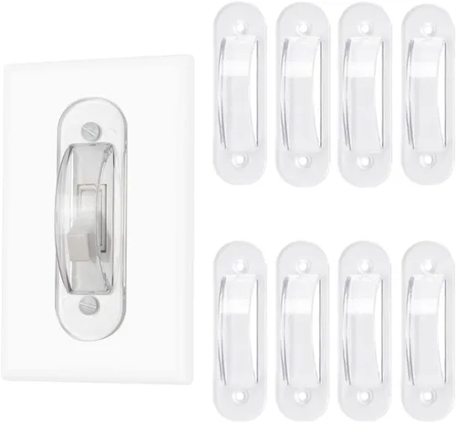 Vista 8 de Protectores de pared para interruptor de pared, cubierta de placa de seguridad infantil para decoración del hogar (paquete de 2), transparente