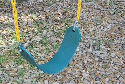 Vista 2 de Asiento de columpio para exteriores resistente con cadena de 60 pulgadas, accesorios de repuesto con ganchos de presión para niños, columpio, Verde