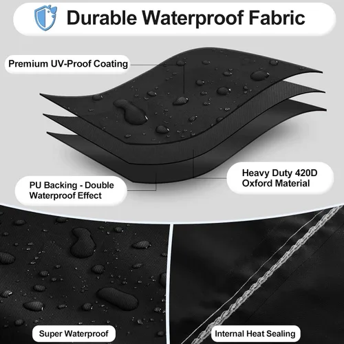 Vista 3 de OutdoorLines Fundas Impermeables para Otomanas de Patio Exterior - Cubierta Rectangular a Prueba de UV para Mesa Lateral de Patio Resistente al