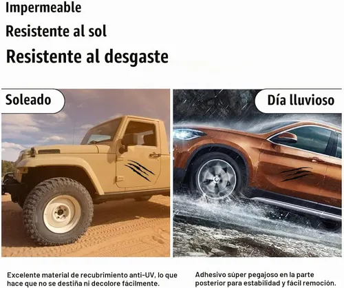 Vista 5 de Claw Marks - Adhesivo universal para faros delanteros y parachoques, gráficos de arañazos de monstruos, impermeable