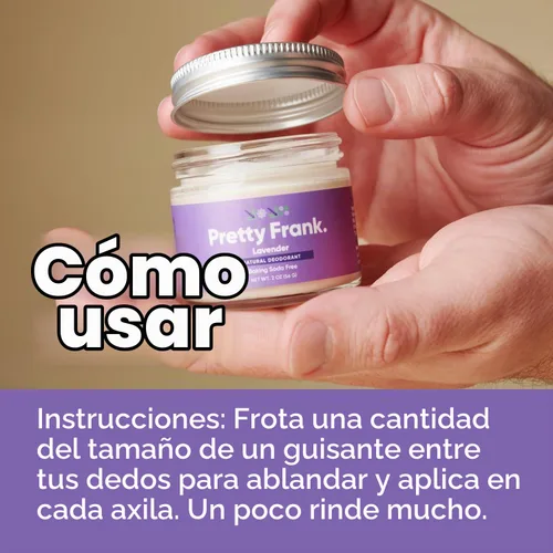 Vista 3 de Pretty Frank - Pasta desodorante sin aluminio y sin bicarbonato de sodio, lavanda