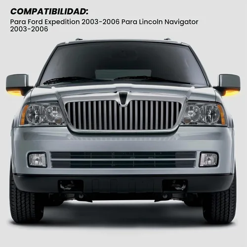 Vista 6 de Luz intermitente LED para espejo lateral compatible con Expedition Navigator 2003 2004 2005 2006, señales de giro secuenciales dinámicas ámbar, kit