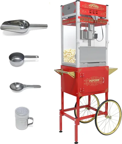 Vista 26 de Máquina comercial de palomitas de maíz con hervidor de 20 onzas, máquina de palomitas de maíz para encimera estilo teatro, acero inoxidable, control