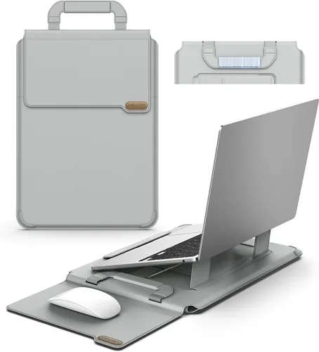 Vista 10 de Nillkin Funda para laptop de 14 pulgadas con asa (4 en 1), 2 modos de soporte, funda para MacBook con soporte ajustable y alfombrilla para mouse