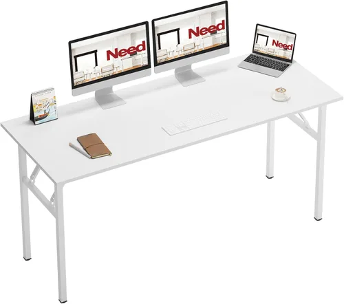 Vista 36 de Need - Escritorio plegable de 31 1/2" sin ensamblaje, mesa pequeña para computadora, escritorio robusto y resistente para espacios pequeños, marco