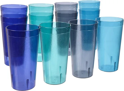Vista 11 de Café. 16 piezas, resistente a la rotura, 20 oz. Vasos para bebidas con calidad de restaurante, Multicolor