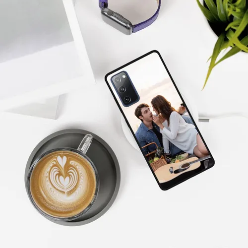 Vista 4 de Funda de teléfono con foto personalizada para Samsung Galaxy S20 FE 5G con imagen, texto, logotipo, nombre, delgada, suave, cubierta negra, regalo