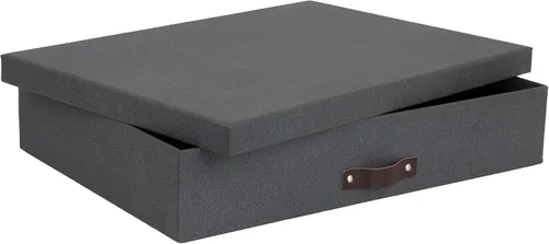 Vista 3 de Bigso Sverker Caja de almacenamiento de fibra legal/artística – Caja de almacenamiento para álbumes de recortes para papeles, fotos y más – Cajas