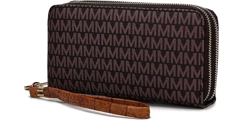 Vista 34 de MKF Collection Mia K - Cartera de pulsera para mujer, pequeña cartera de cuero vegano para tarjetas de crédito con cremallera y bolsillo
