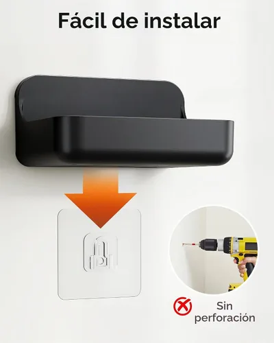 Vista 6 de Orimade Jabonera de montaje en pared con 4 ganchos, jabonera transparente autoadhesiva sin taladrar para ducha y baño, drenaje rápido a prueba