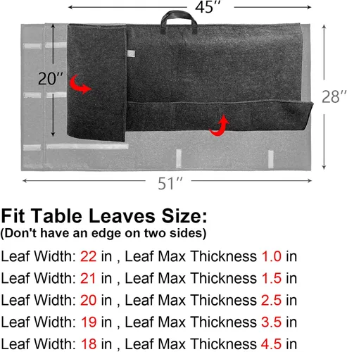 Vista 2 de Bolsa de almacenamiento de hojas de mesa acolchada, 1 paquete, se 51'' X 28'' -1 paquete