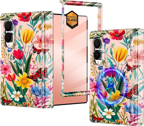 Vista 13 de Hekodonk Funda para Galaxy Z Flip 7, compatible con MagSafe, protector de pantalla integrado, protección de bisagra, magnética, delgada, a prueba