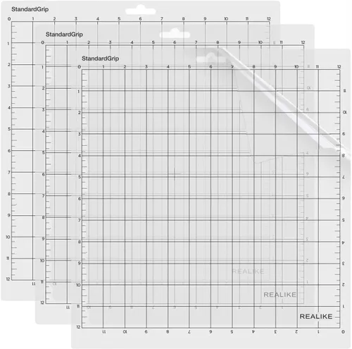 Vista 13 de Realike - Plantilla de corte de 12 x 12 pulgadas para Silhouette Cameo 5/4/3/2/1 (3 plantillas - agarre estándar, agarre ligero, agarre fuerte)