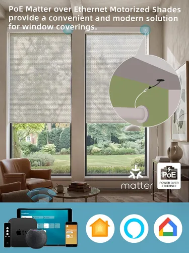 Vista 2 de SmartWings Persianas enrollables PoE, 1% de apertura, color beige Aventus 1% Apertura Beige